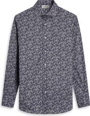 Bugatchi Axel Shaped Fit Floral Stretch Button-Up Shirt