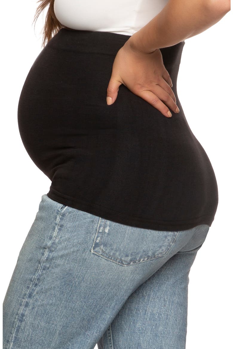 Organic Cotton Blend Maternity Belly Band, Alternate, color, BLACK