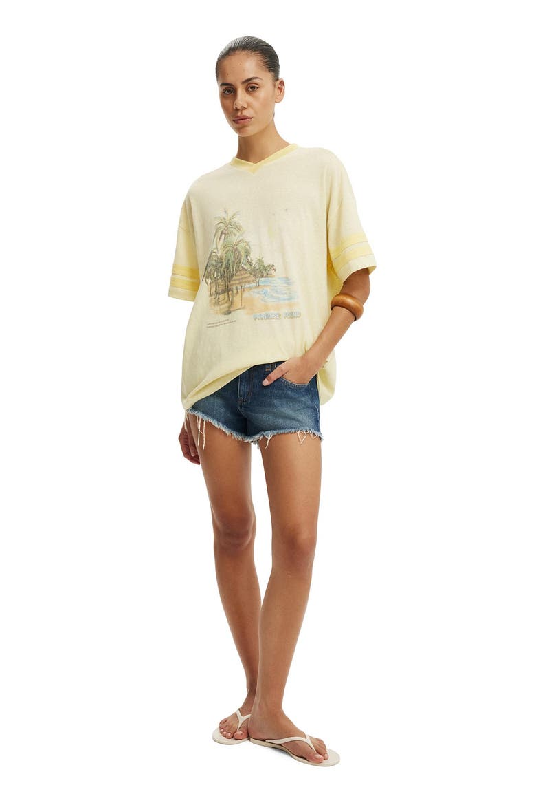 Women's V Neck Vacay Graphic Tee, Alternate, color, Paradise Found  Whipped