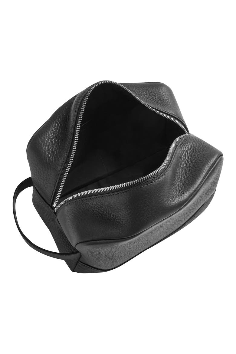 Leather Zip Travel Kit, Alternate, color, BLACK