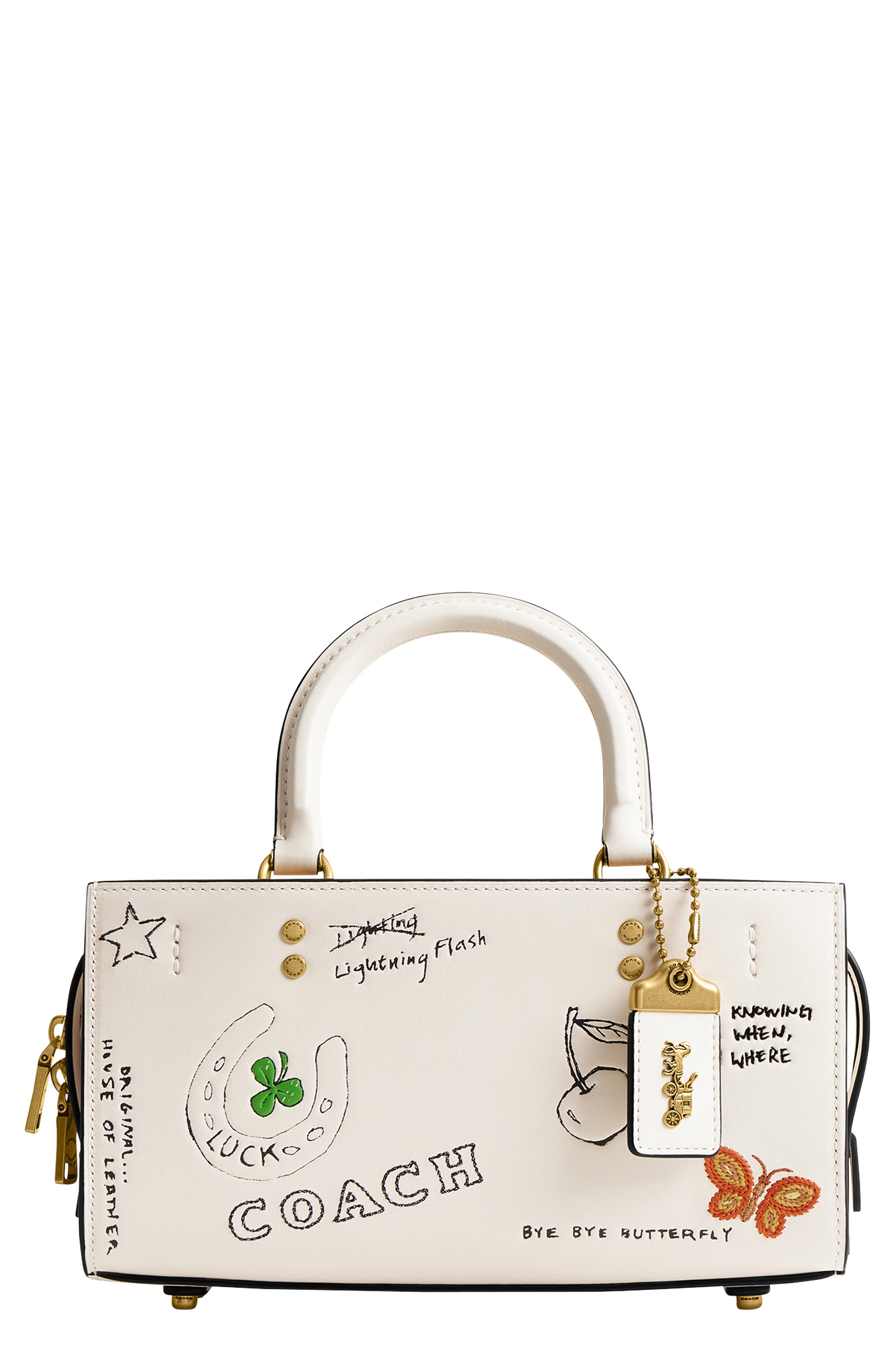 COACH Rogue Sketch Print Leather Top Handle Bag, Main, color, 