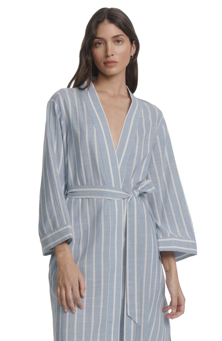 Eberjey Nautico Stripe Robe, Alternate, color, 