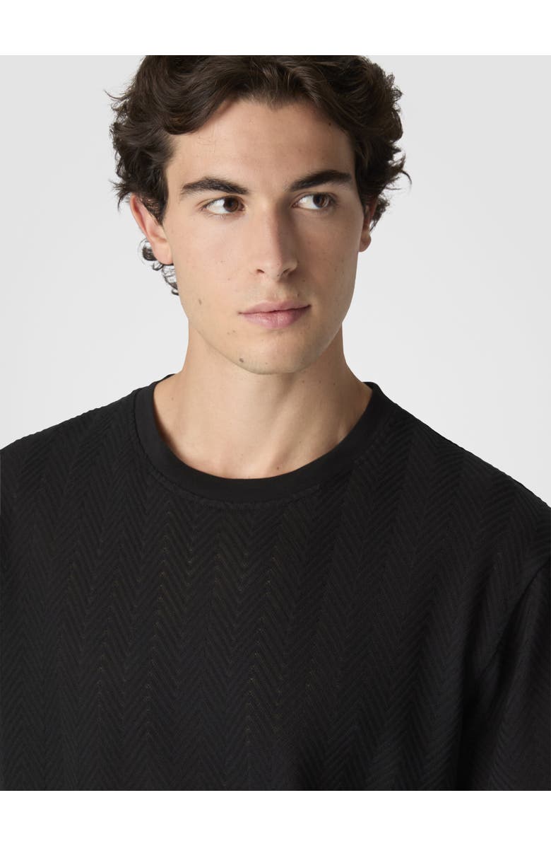 Missoni Crew Neck T-shirt In Cotton-viscose Raschel, Alternate, color, Black