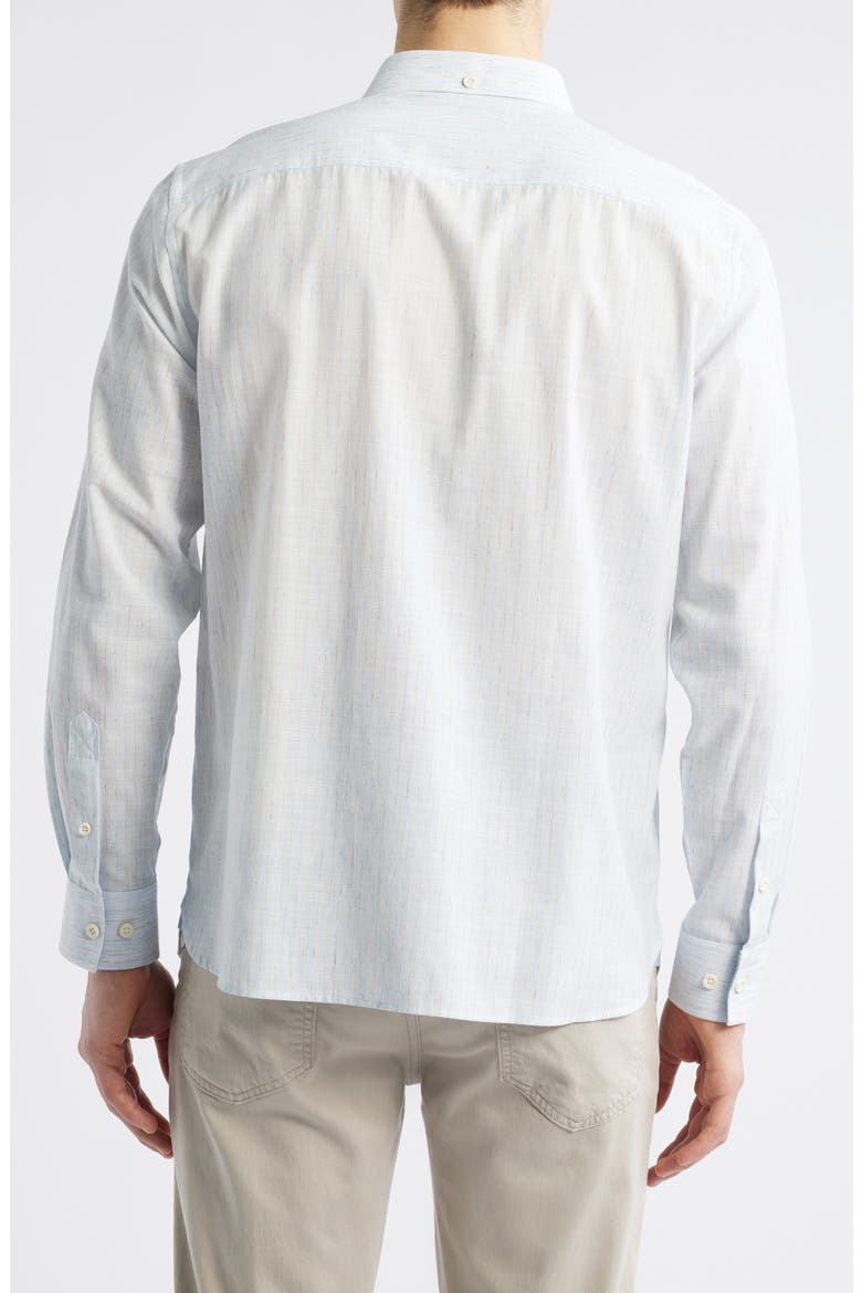 Slub Button-Up Shirt, Alternate, color, BLUE