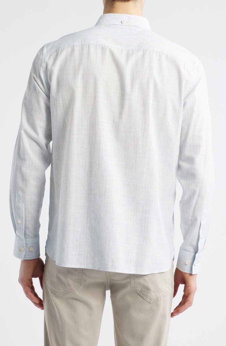 Johnston & Murphy Slub Button-Up Shirt, Alternate, color, Blue