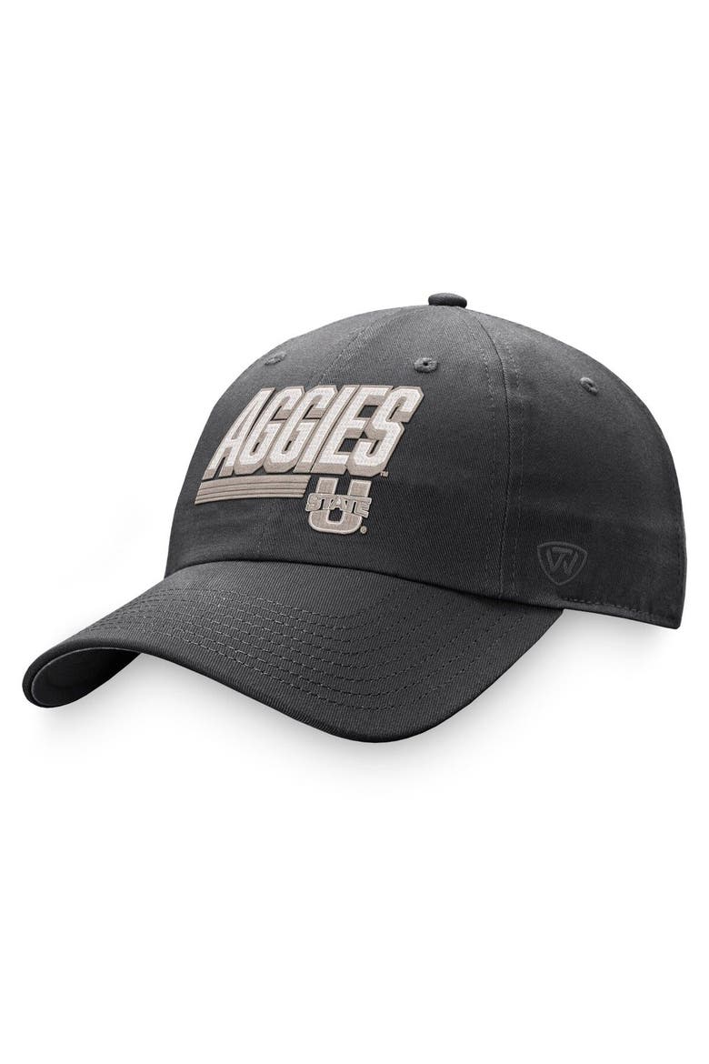 Men's Top of the World Charcoal Utah State Aggies Slice Adjustable Hat, Main, color, Charcoal