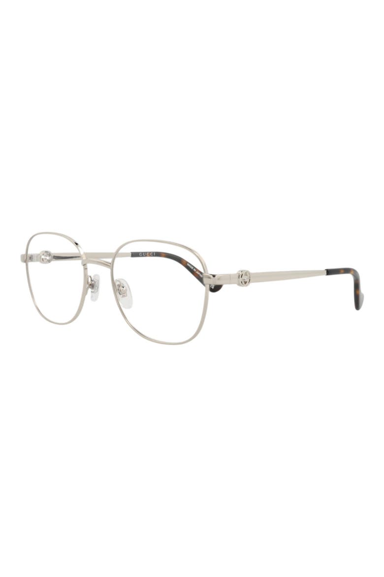 53mm Rounded Optical Glasses, Alternate, color, SILVER SILVER TRANSPARENT