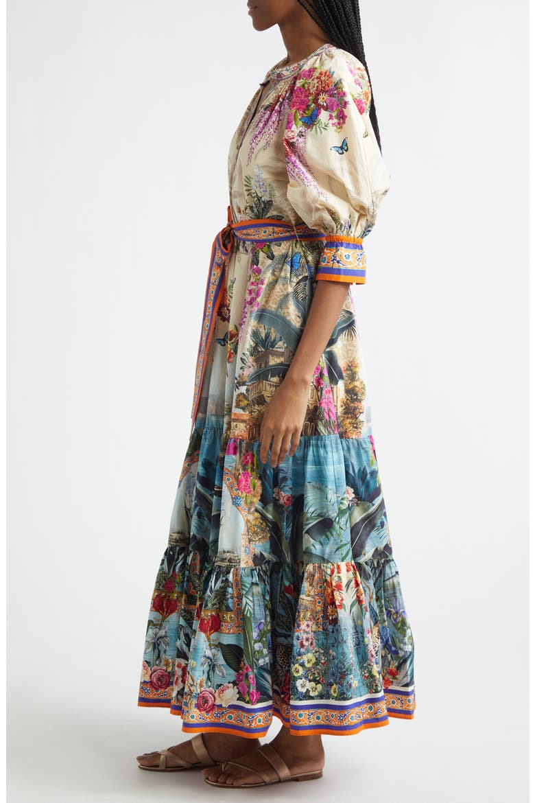 Bodrum Botanicals Print Tiered Maxi Dress, Alternate, color, BODRUM BOTANICALS