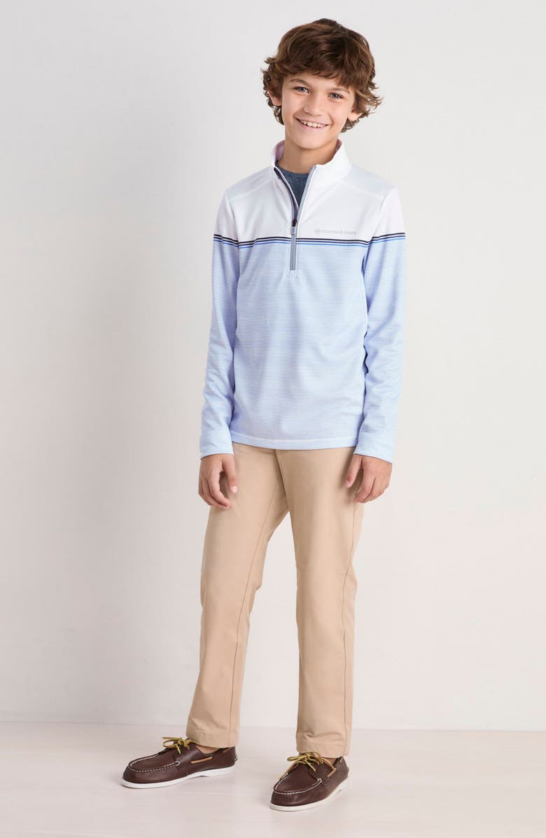 vineyard vines Kids' Striped Sankaty Performance Quarter Zip Pullover, Alternate, color, 