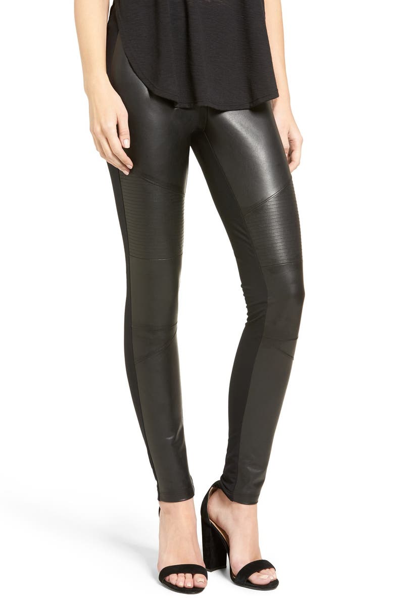 BP. Faux Leather Front Moto Leggings, Main, color,