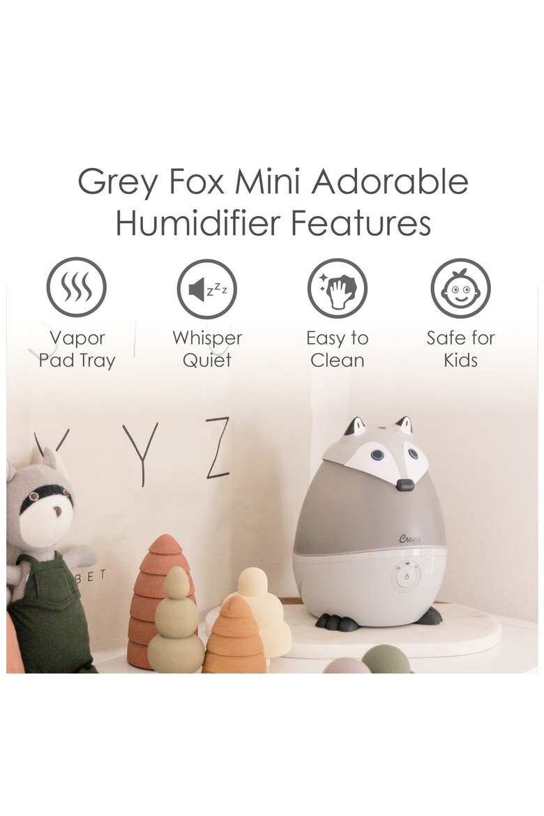 Mini Fox 1/2-Gallon Cool Mist Humidifier, Alternate, color, GRAY