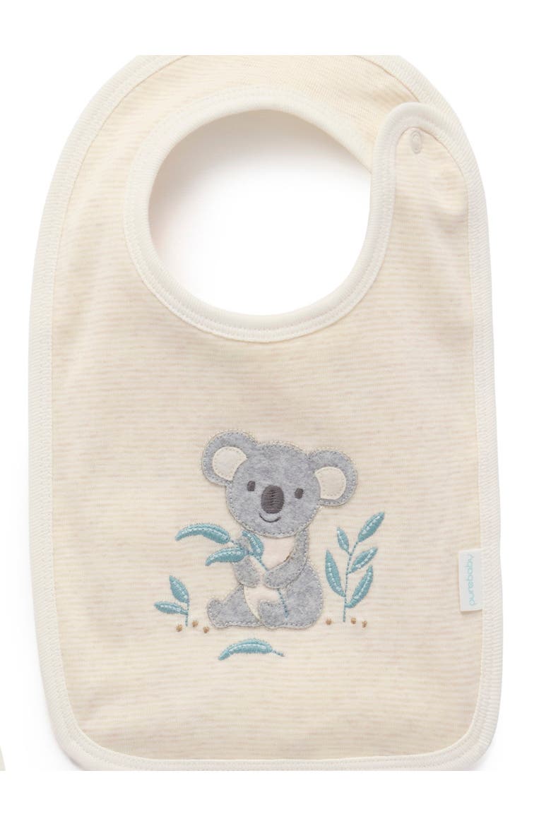 Australiana Animals Zip Romper & Bib Set, Alternate, color, Bush babies