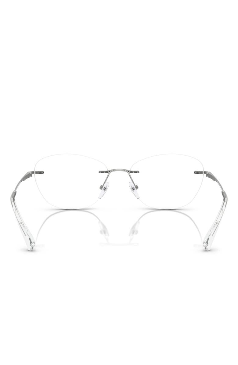 Emporio Armani 55mm Phantos Optical Glasses, Alternate, color, Shiny Silver / Demo Lens