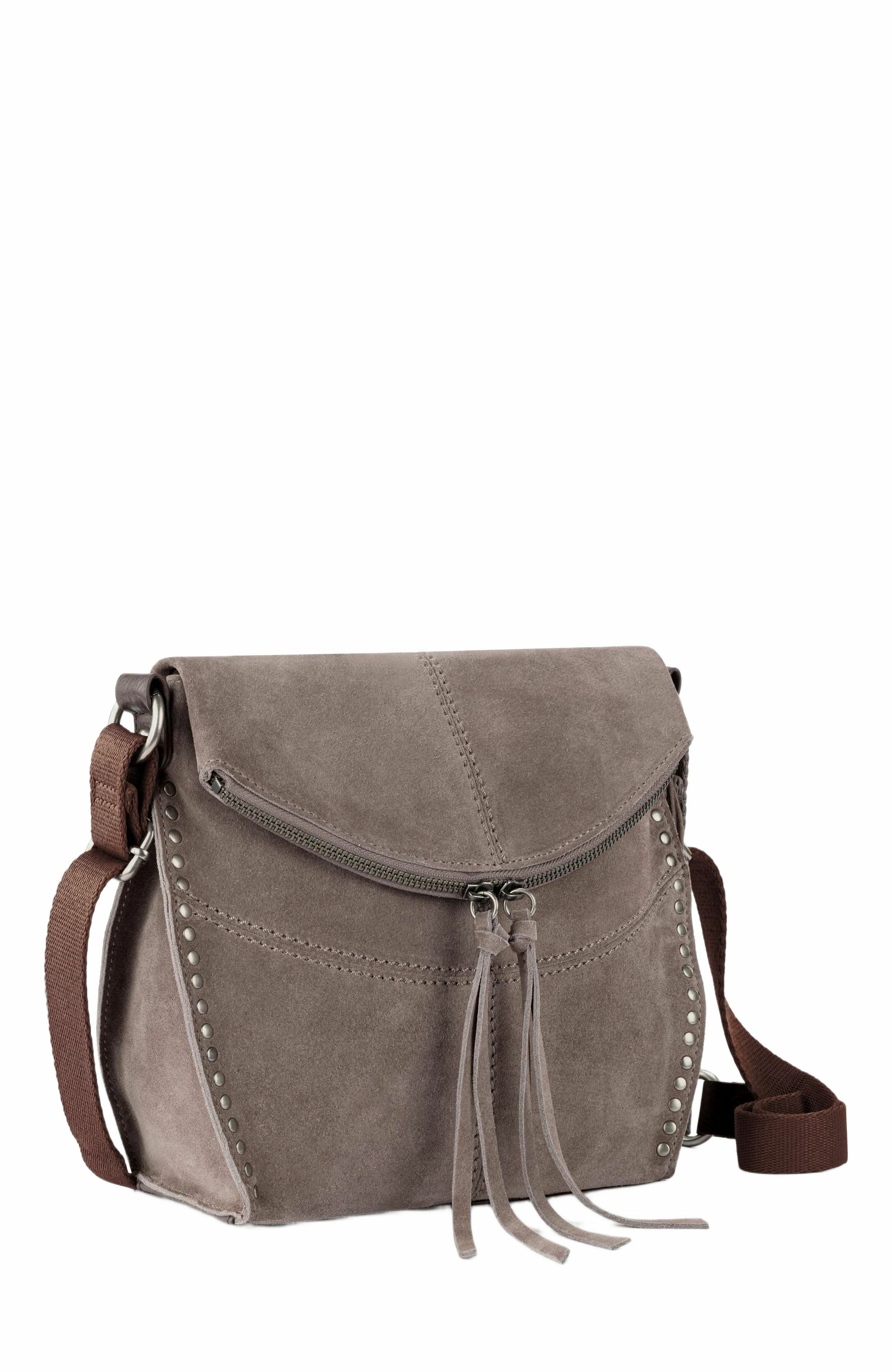 Silverlake Crossbody Bag, Alternate, color, Mushroom Suede