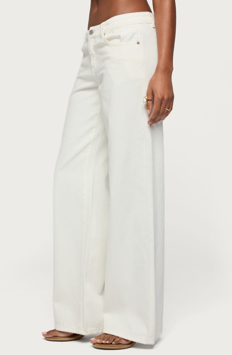 EDIKTED Roman Wide Leg Jeans, Alternate, color, White
