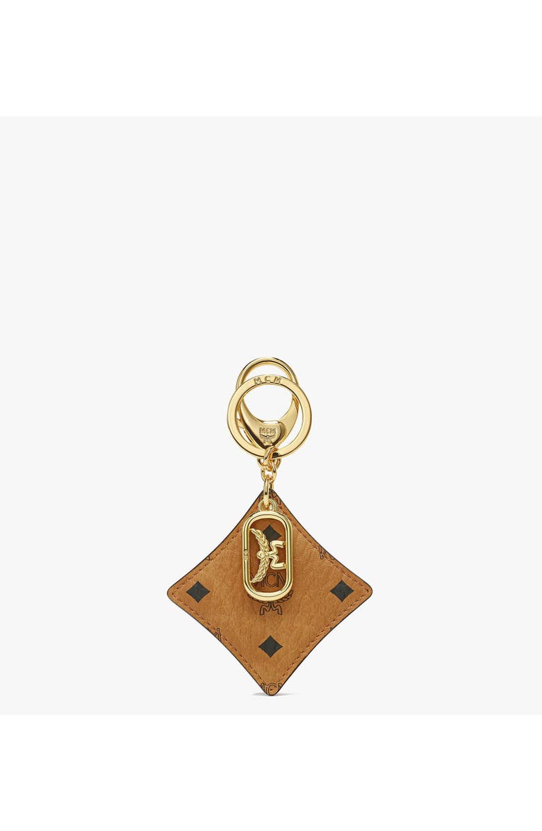 MCM Aren Bicolor Diamond Key Charm in Visetos, Main, color, Brown