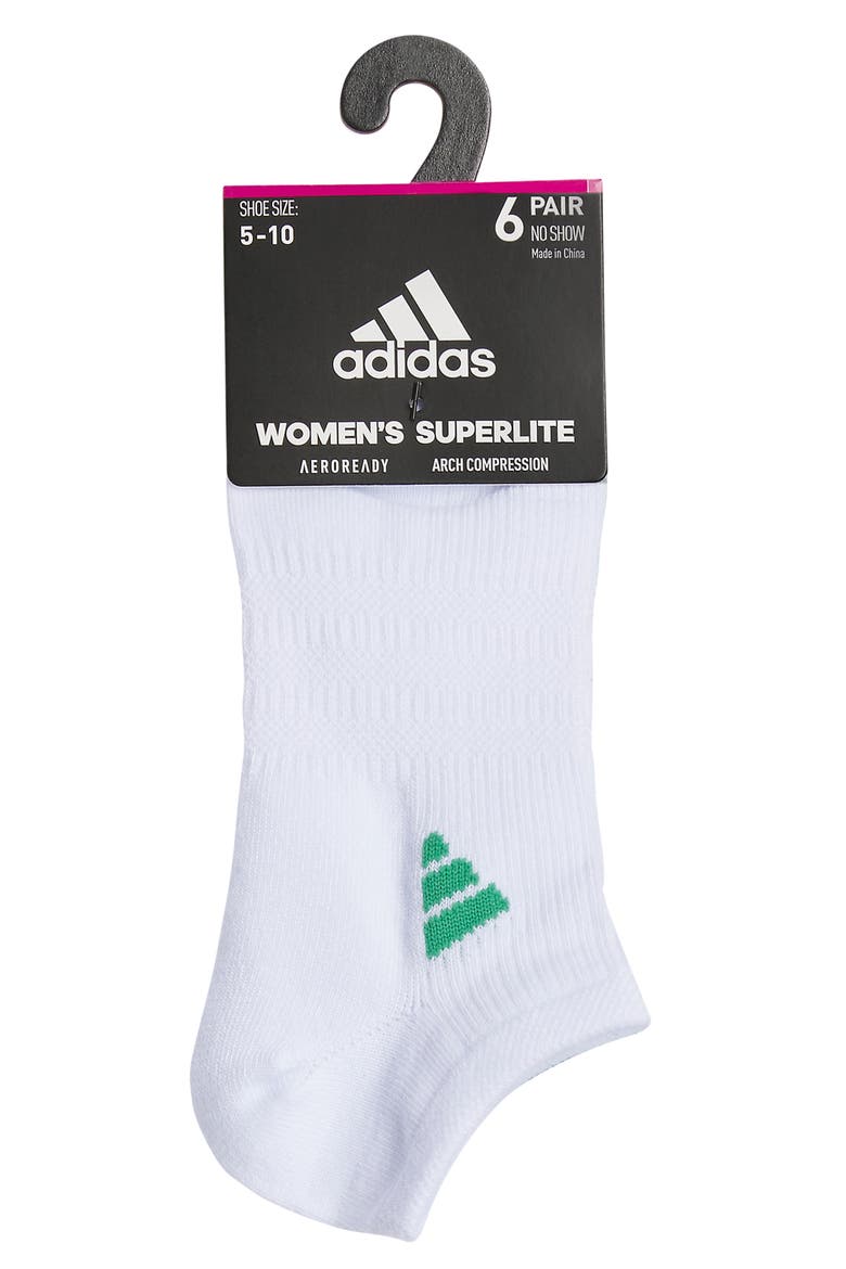 Superlite 3.0 6-Pack Socks, Alternate, color, WHITE/ COURT GREEN/ PINK