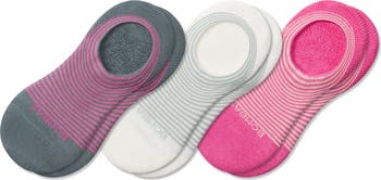 Assorted 3-Pack Feedstripe Cushioned No-Show Socks
