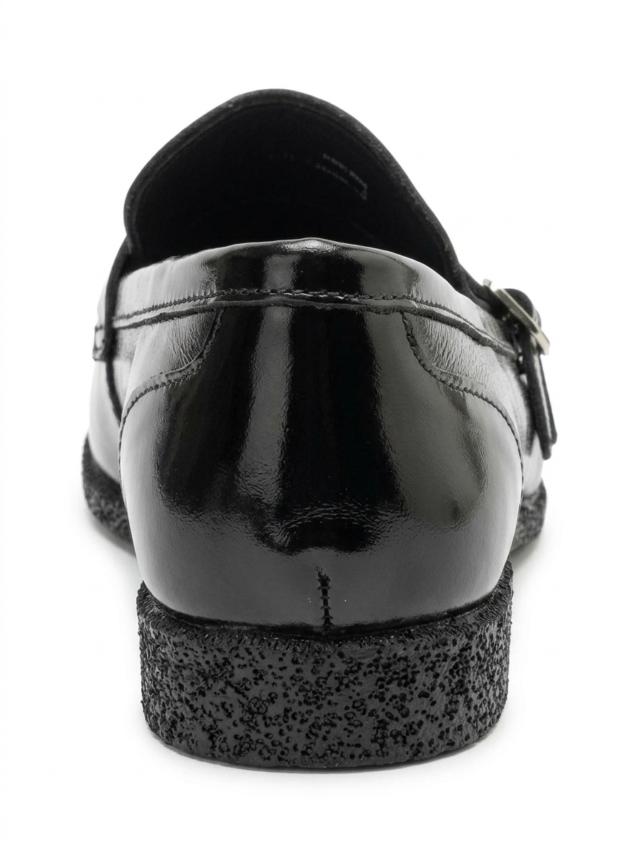 Daly Leather Buckle Loafer, Alternate, color, Black Patent