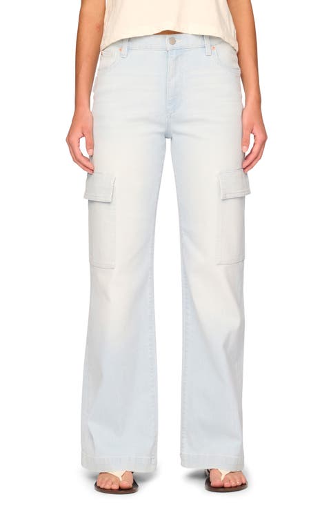 Zoie Relaxed Wide Leg Cargo Jeans (Poolside)