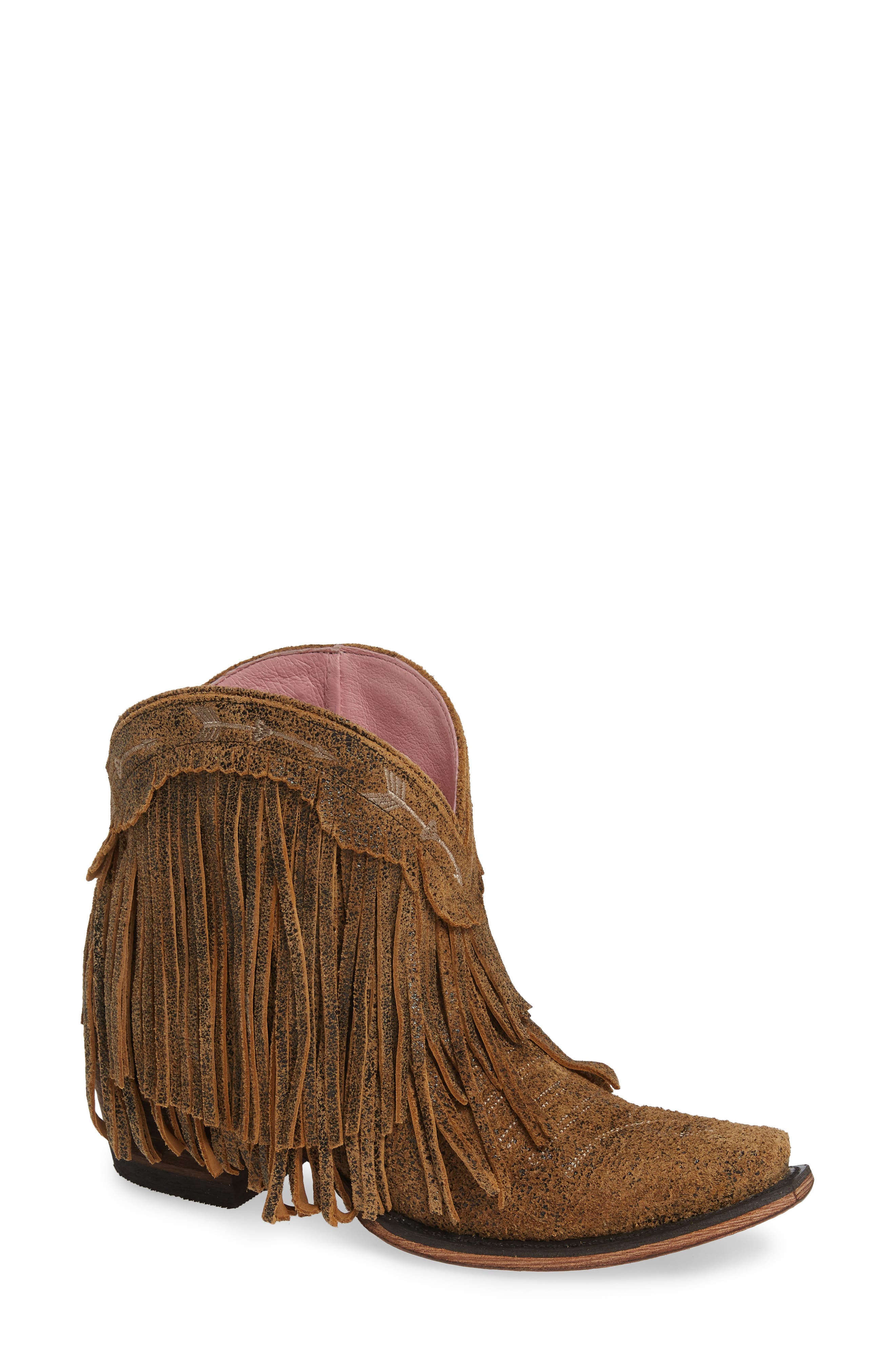 x Junk Gypsy Spitfire Fringe Bootie, Main, color, TAN LEATHER