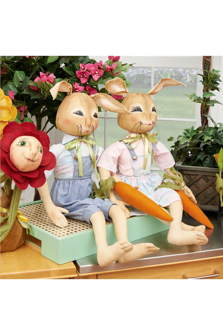 Palma Bunny Easter Joe Spencer Gathered Traditions Figurine, Alternate, color, Blue