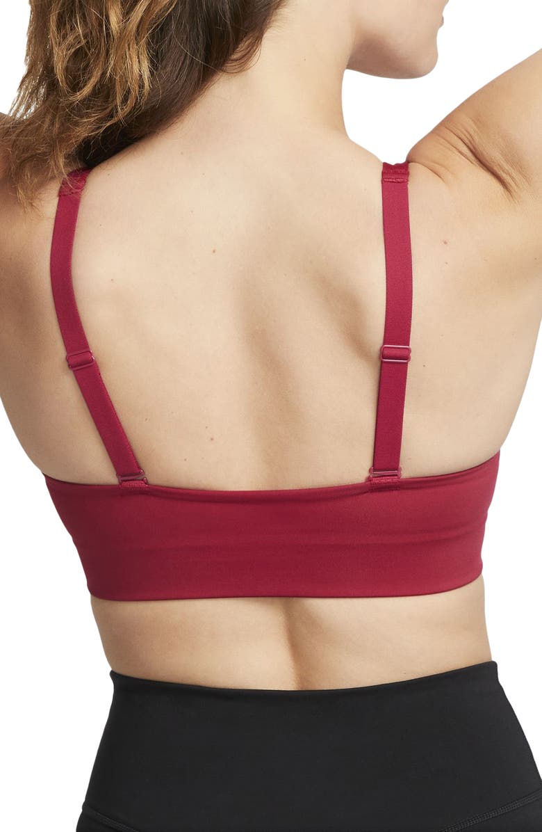 Nike Dri-FIT Indy Padded Strappy Cutout Medium Support Sports Bra, Alternate, color, Noble Red/ Red Stardust