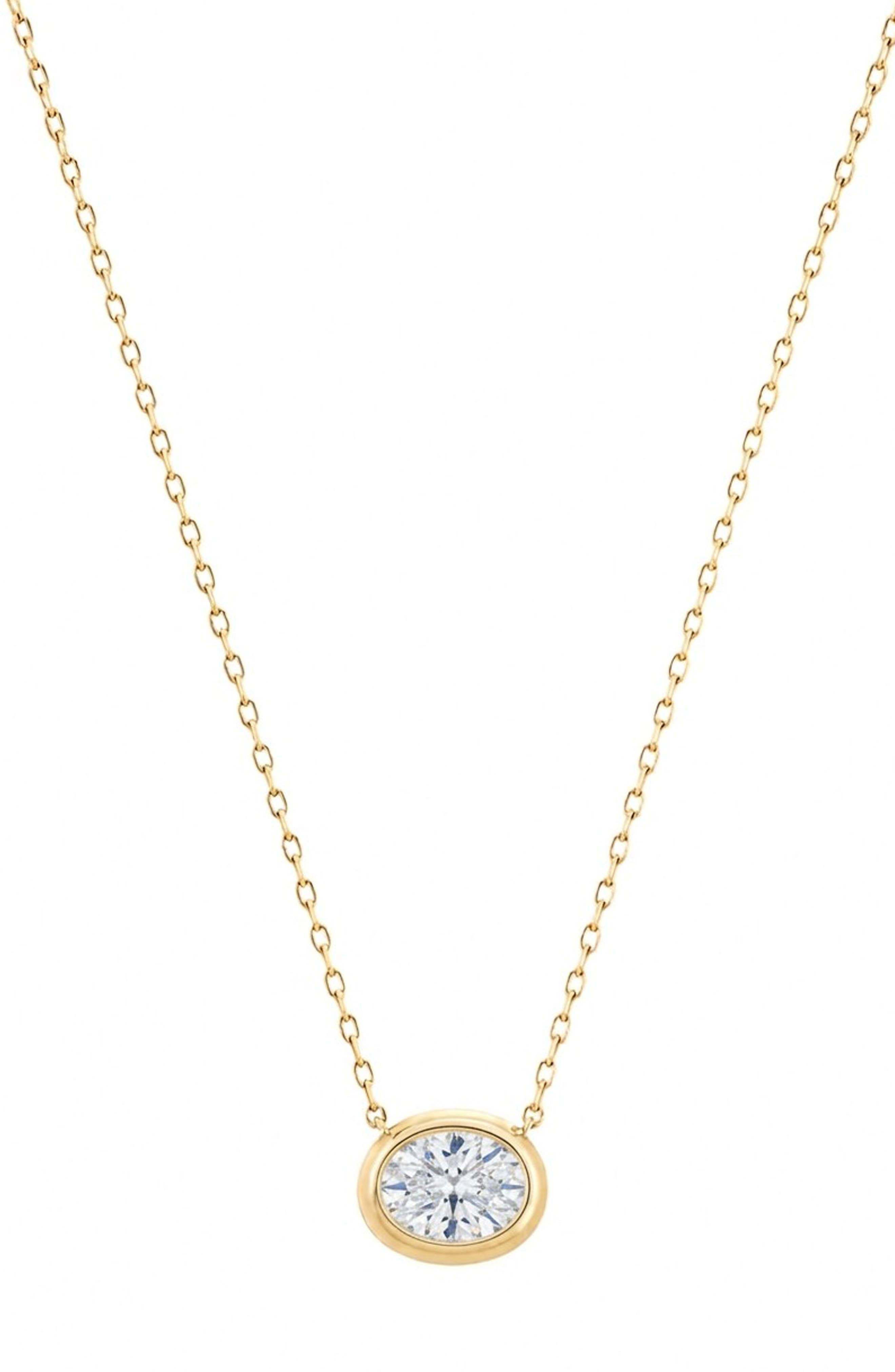 East-West Oval Pendant Necklace