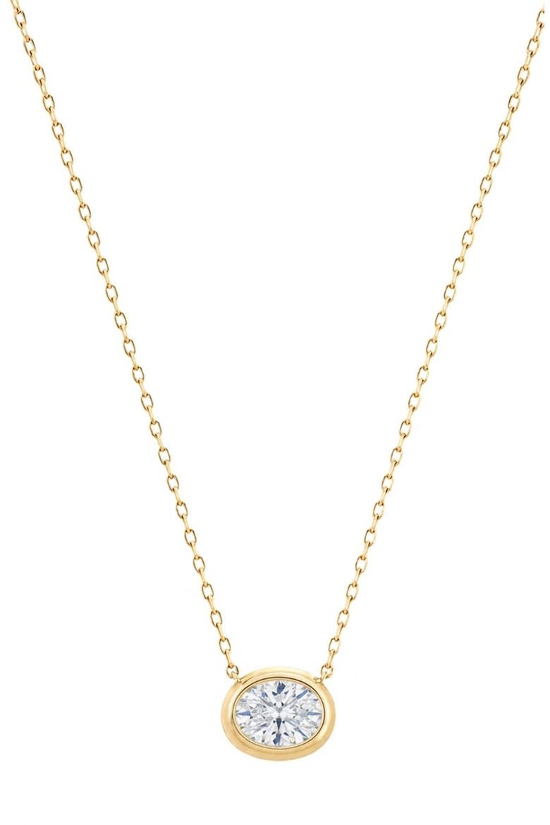 East-West Oval Pendant Necklace, Main, color, GOLD