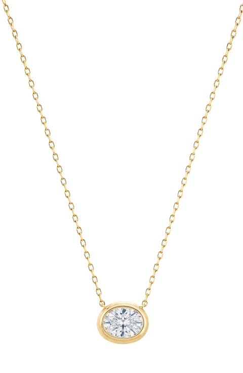 East-West Oval Pendant Necklace