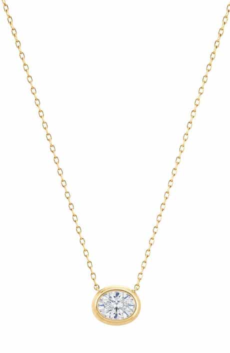 East-West Oval Pendant Necklace