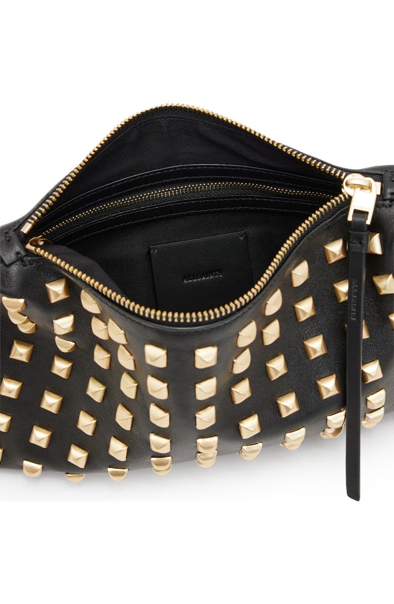AllSaints Eve Studded Leather Crossbody Bag, Alternate, color,