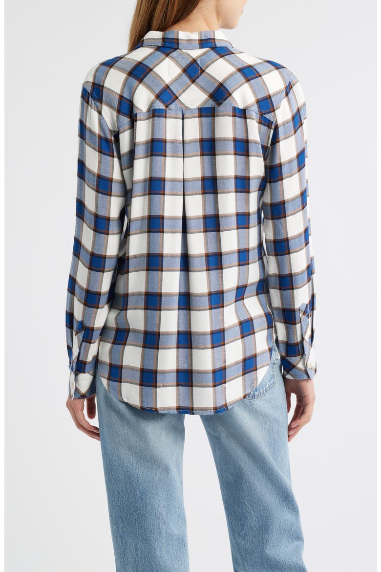 Hunter Plaid Button-Up Shirt, Alternate, color, GOLDEN COBALT