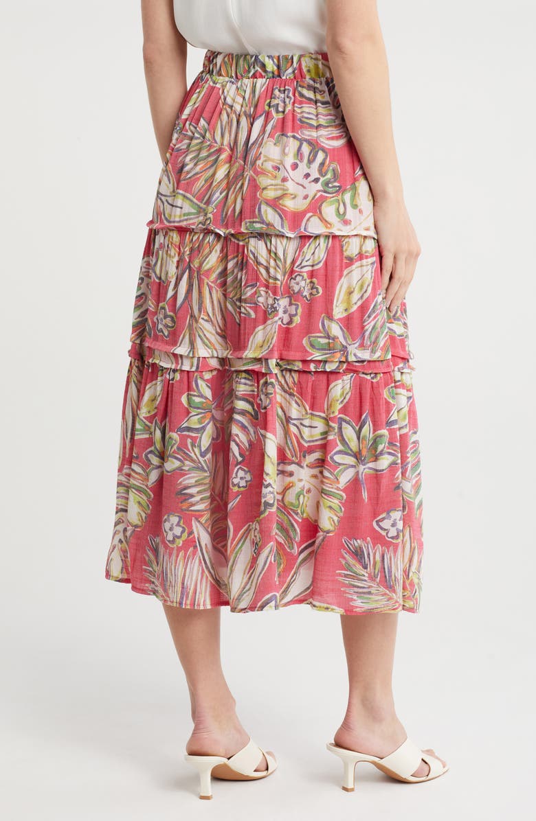 Nanette Lepore Printed Tiered Skirt, Alternate, color, Red
