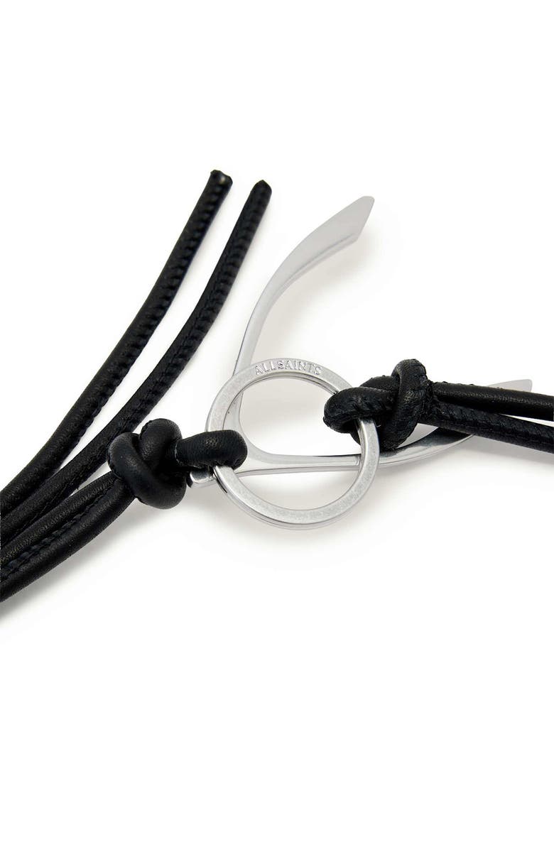 AllSaints Wishbone Bag Charm, Alternate, color, Black/ Silver