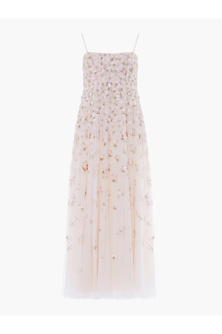 Meadow Ditsy Cami Gown, Alternate, color, Swan White/Peach