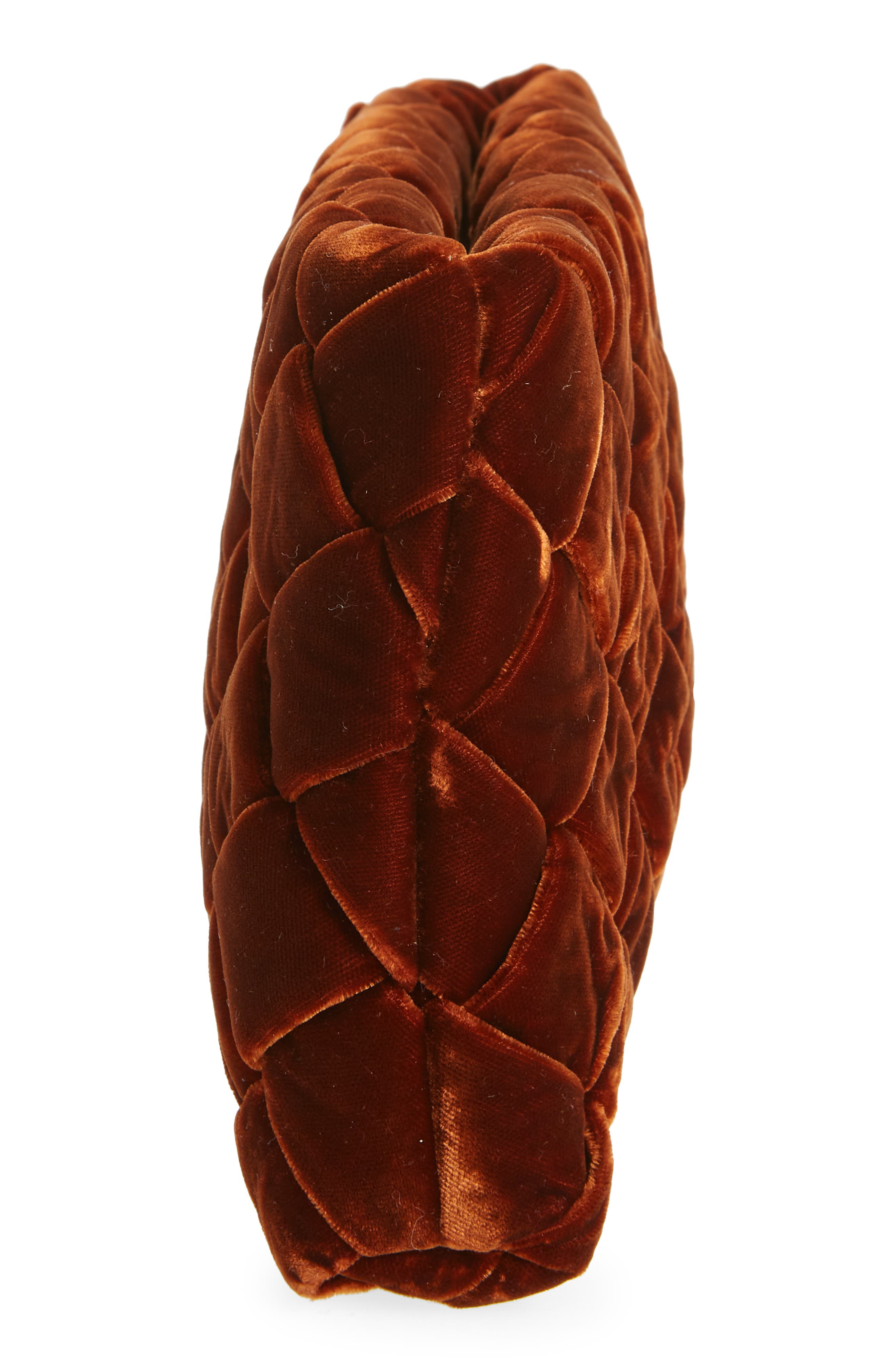 Aviva Puffy Woven Clutch, Alternate, color, SIENNA