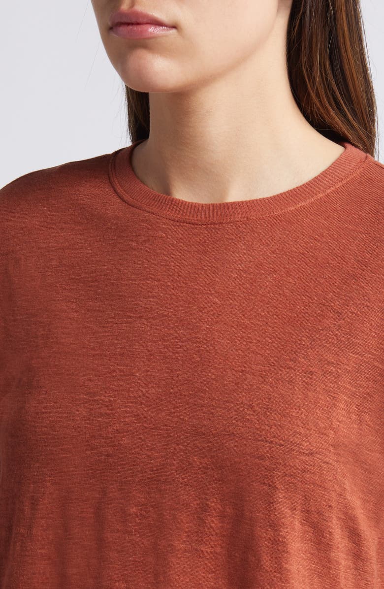 FRAME Crewneck Organic Linen T-Shirt, Alternate, color,