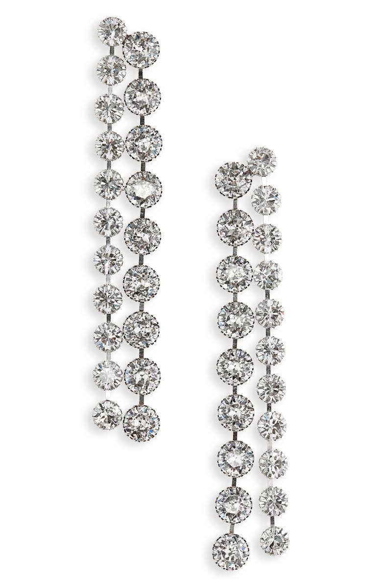 Isabel Marant Midnight Dancin' Crystal Chain Linear Drop Earrings, Main, color, 