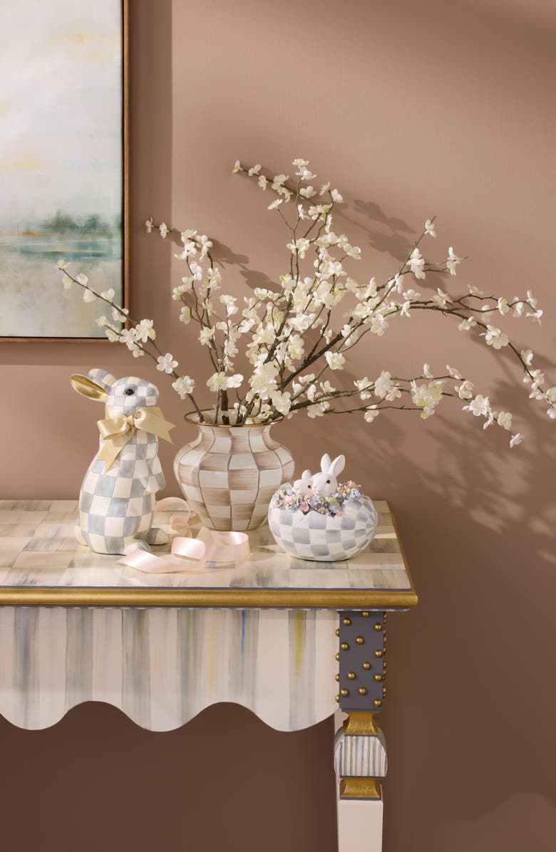 MACKENZIE CHILDS Sterling Check Standing Bunny, Alternate, color, Grey