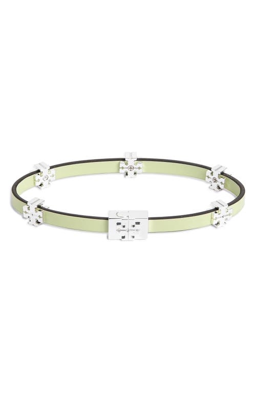 Tory Burch Eleanor Faux Leather Bracelet In Green