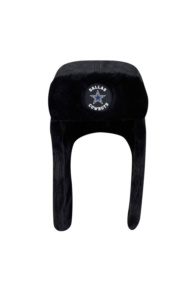 Men's New Era Black Dallas Cowboys Quilted Trapper Hat, Alternate, color, Black
