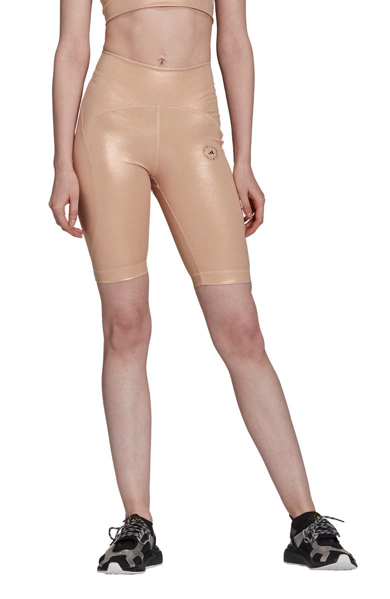 adidas by Stella McCartney Shiny Cycling Shorts, Main, color,