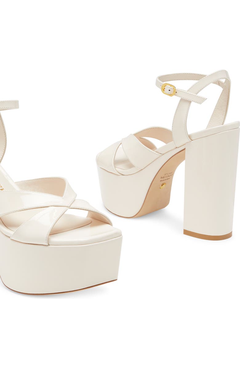 Stuart Weitzman Miami Square High 140 Platform Sandal, Alternate, color, Seashell