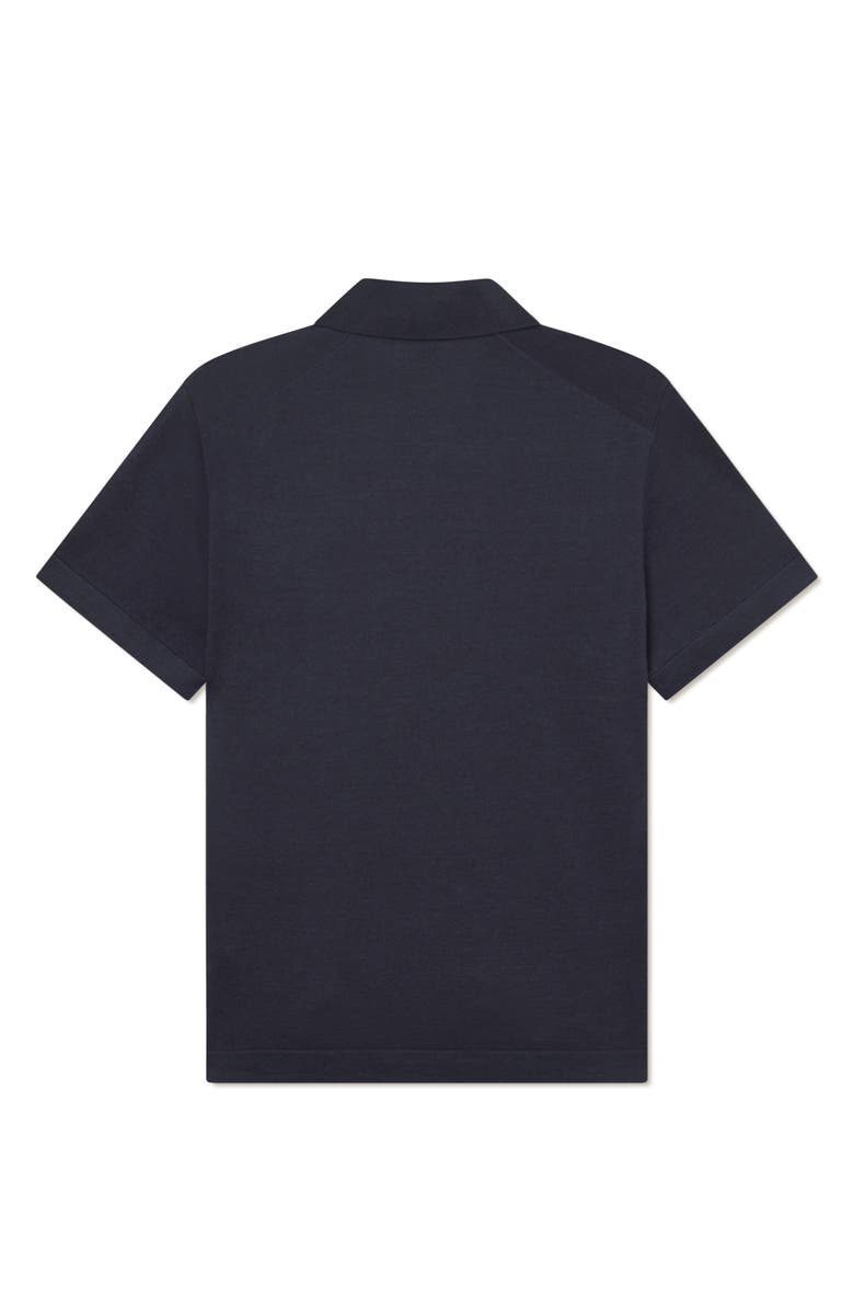 Les Deux Emmanuel Linen & Cotton Polo Sweater, Alternate, color, Dark Navy