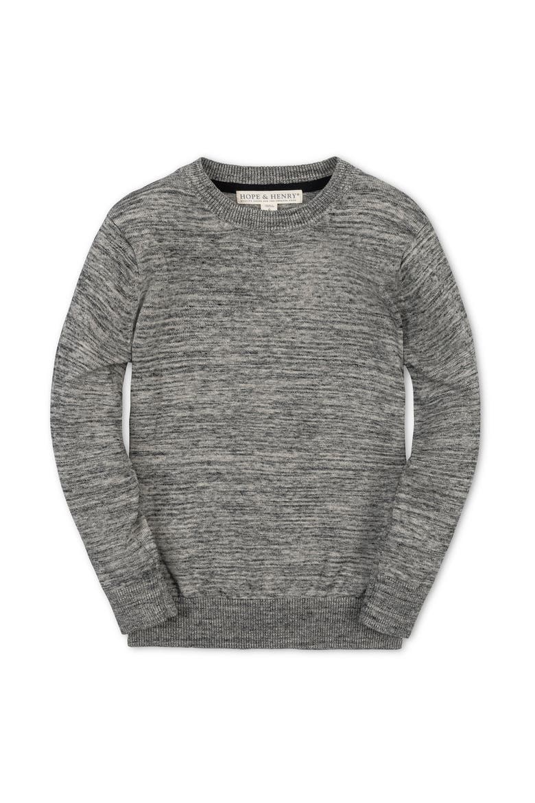 Kids' Organic Crewneck Pullover Sweater, Main, color, Black Space Dye