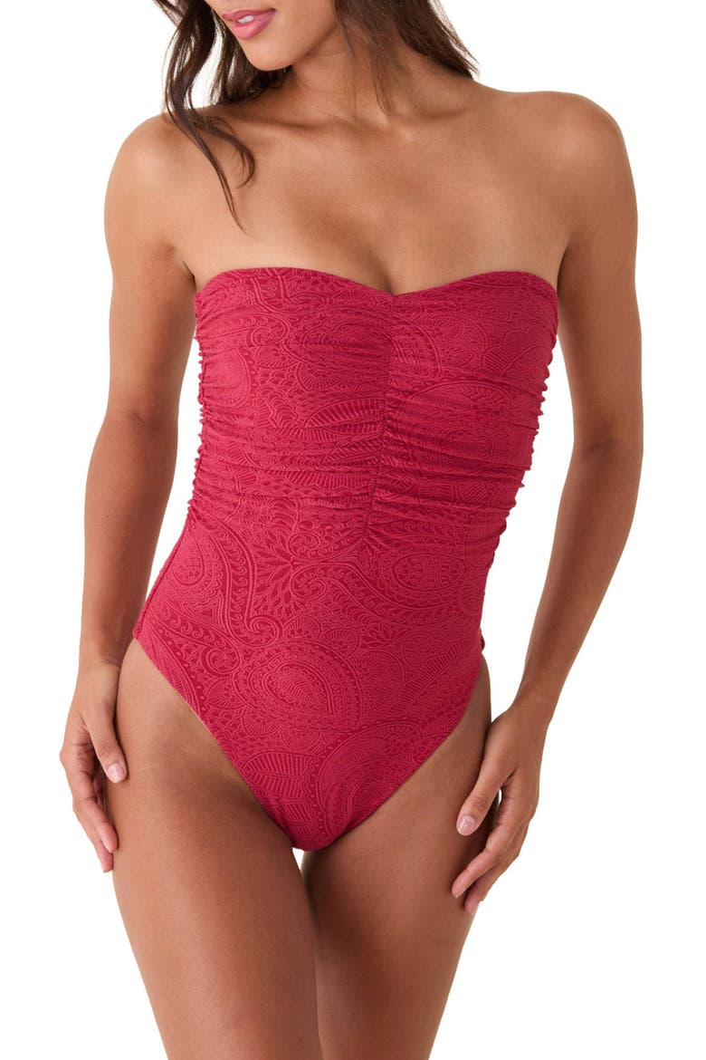 Pana Strapless One-Piece Swimsuit, Main, color, PAPRIKA