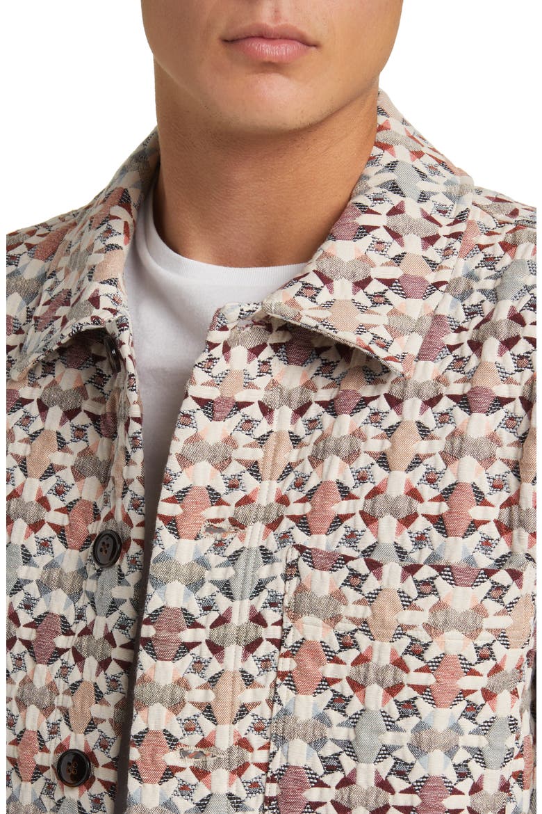 Olva 5234 Abstract Jacquard Jacket, Alternate, color, ECRU MULTI