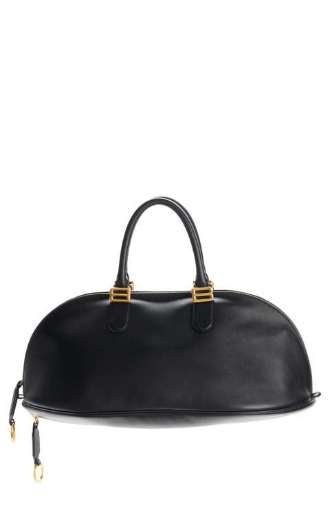 Medium Bolero Leather Bowling Bag
