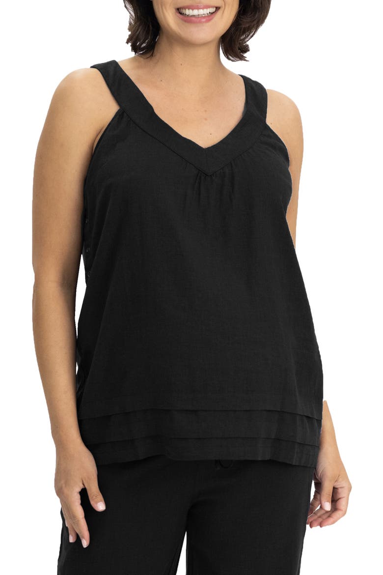 V-Neck Maternity/Nursing Tank, Main, color, BLACK
